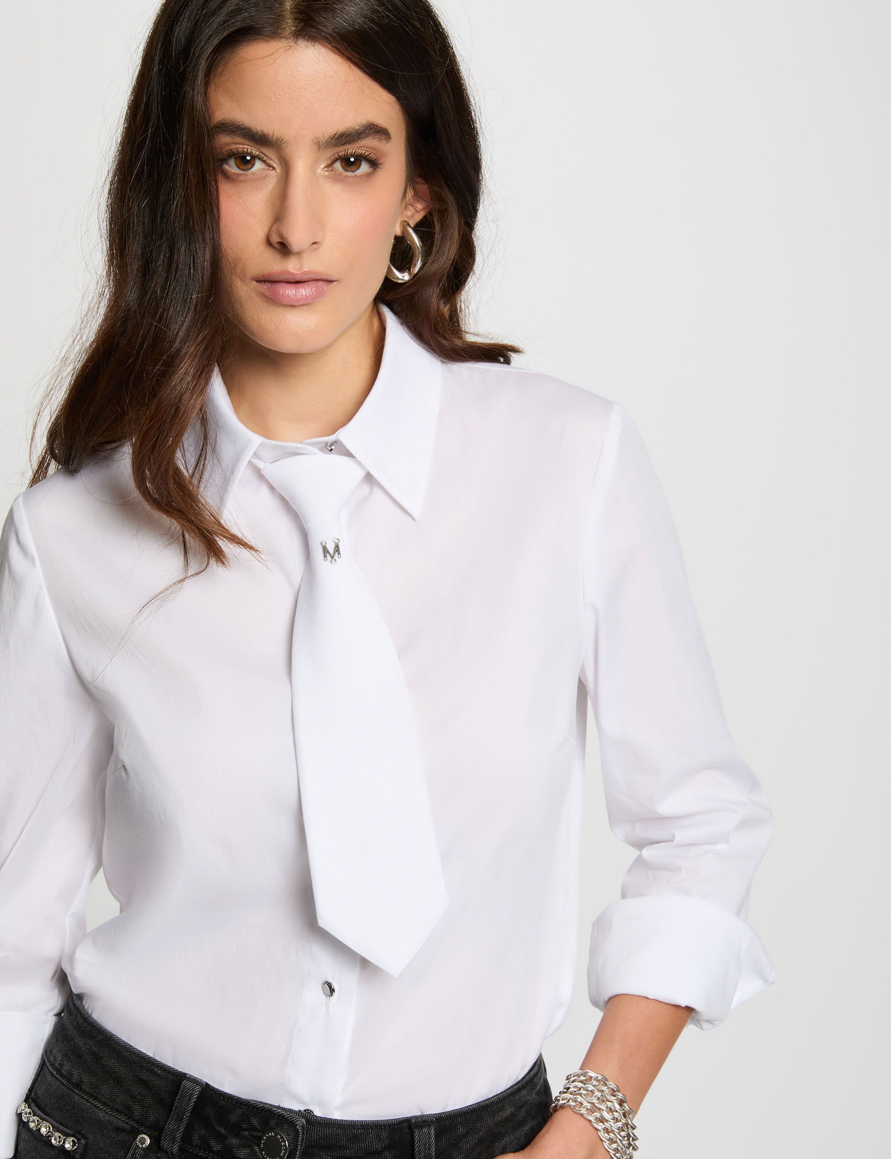 chemise manches longues blanc femme Chemise manches longues blanc femme